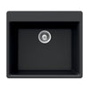 Houzer Quartztone 24 inch Midnite Granite Composite Drop-in Topmount Single Bowl Kitchen Sink - G-100 MIDNITE