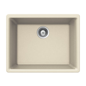 Alternate Image for Houzer Quartztone 24 inch Linen Granite Composite Undermount Single Bowl Kitchen Sink - G-100U LINEN