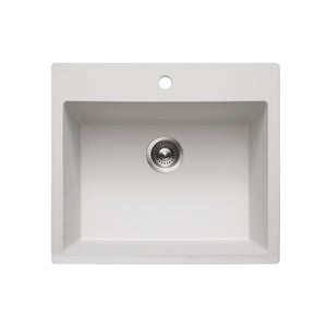 Alternate Image for Houzer Quartztone 25 inch Cloud Granite Composite Drop-in Topmount Single Bowl Kitchen Sink - G-300 CLOUD
