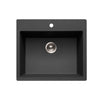 Houzer Quartztone 25 inch Midnite Granite Composite Drop-in Topmount Single Bowl Kitchen Sink - G-300 MIDNITE