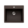 Houzer Quartztone 25 inch Mocha Granite Composite Drop-in Topmount Single Bowl Kitchen Sink - G-300 MOCHA