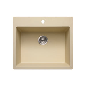 Alternate Image for Houzer Quartztone 25 inch Sand Granite Composite Drop-in Topmount Single Bowl Kitchen Sink - G-300 SAND