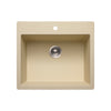 Houzer Quartztone 25 inch Sand Granite Composite Drop-in Topmount Single Bowl Kitchen Sink - G-300 SAND