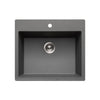 Houzer Quartztone 25 inch Slate Granite Composite Drop-in Topmount Single Bowl Kitchen Sink - G-300 SLATE