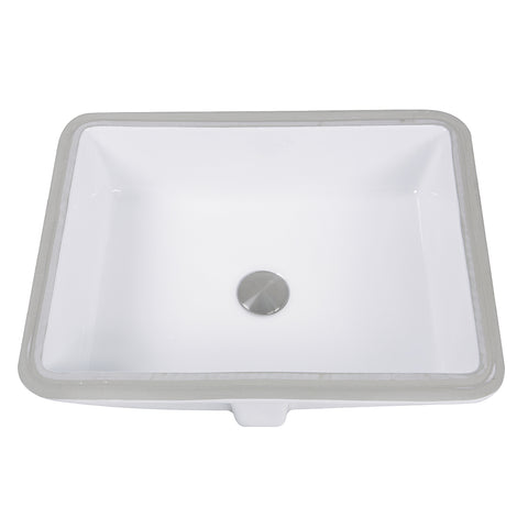 Nantucket Sinks Great Point 20" Ceramic Bathroom Sink, White, GB-17x13-W