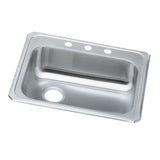 Elkay Celebrity 25" Drop In/Topmount Stainless Steel ADA Kitchen Sink, Brushed Satin, No Faucet Hole, GECR2521L0