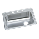 Elkay Celebrity 25" Drop In/Topmount Stainless Steel ADA Kitchen Sink, Brushed Satin, 1 Faucet Hole, GECR2521R1