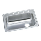 Elkay Celebrity 25" Drop In/Topmount Stainless Steel ADA Kitchen Sink, Brushed Satin, 4 Faucet Holes, GECR2521R4