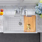 Nantucket Sinks Cape 33" Fireclay Farmhouse Sink with Accessories, White, HZ-TPS33W-ST1