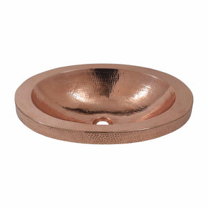Native Trails Hibiscus 21" x 14.5" Oval Drop In Copper Bathroom Sink, Polished Copper, 16 Gauge, CPS443