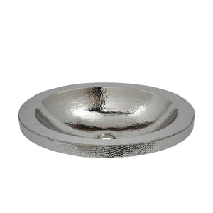Native Trails Hibiscus 21" x 14.5" Oval Drop In Nickel Bathroom Sink, Polished Nickel, CPS843