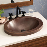 Native Trails Hibiscus 21" Oval Copper Bathroom Sink, Antique Copper, CPS243