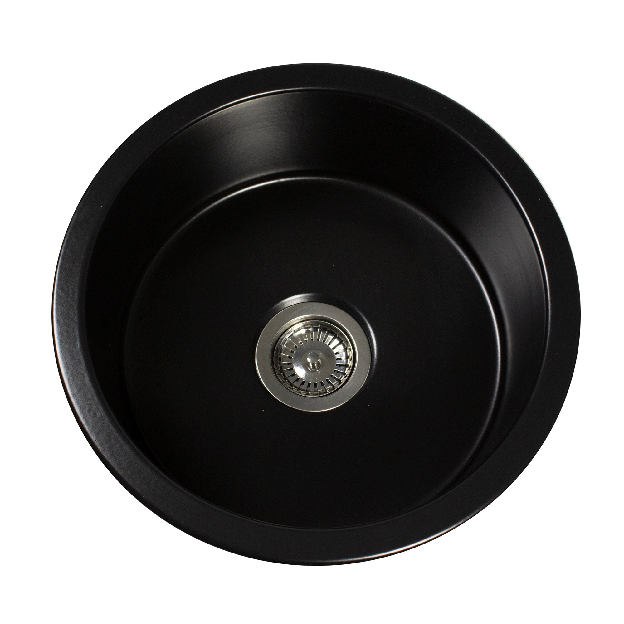 Nantucket Sinks Cape 18" Round Fireclay Bar/Prep Sink with Accessories, Matte Black, Hyannis-18MB