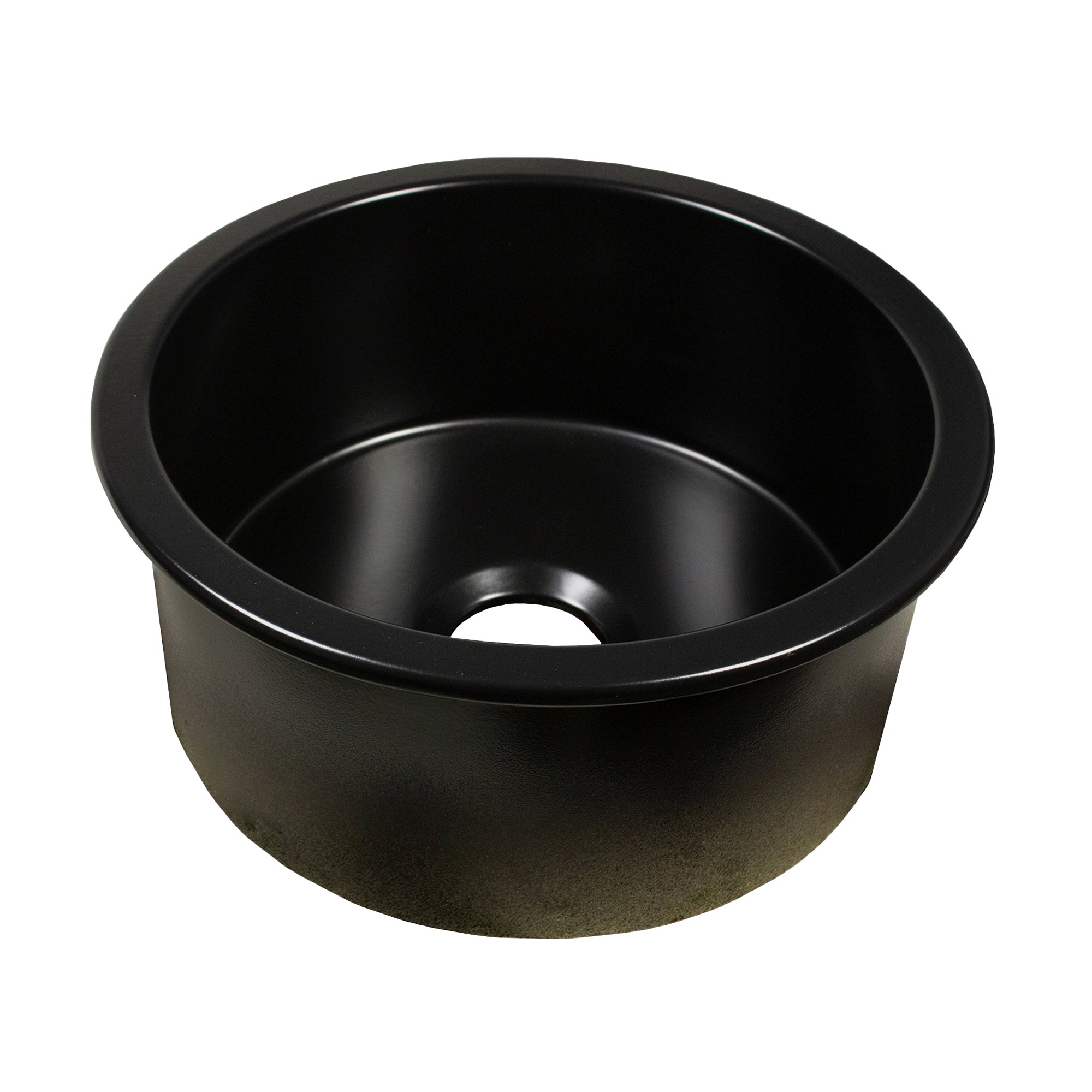 Nantucket Sinks Cape 18" Round Fireclay Bar/Prep Sink with Accessories, Matte Black, Hyannis-18MB