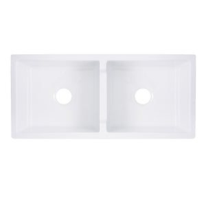 Alternate Image for Nantucket Sinks Cape 40" Fireclay Farmhouse Sink, 50/50 Double Bowl, White, Hyannis-39-DBL