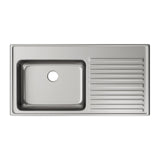 Elkay Lustertone Classic 43" Drop In/Topmount Stainless Steel Kitchen Sink, Lustrous Satin, 18 Gauge, Includes Drainboard, ILGR4322L0