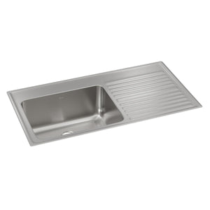 Alternate Image for Elkay Lustertone Classic 43" Drop In/Topmount Stainless Steel Kitchen Sink, Lustrous Satin, 18 Gauge, Includes Drainboard, ILGR4322L0