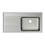 Elkay Lustertone Classic 43" Drop In/Topmount Stainless Steel Kitchen Sink, Lustrous Satin, 18 Gauge, Includes Drainboard, ILGR4322R0