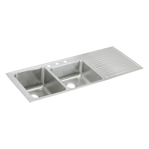 Alternate Image for Elkay Lustertone Classic 54" Drop In/Topmount Stainless Steel Kitchen Sink, 60/40 Double Bowl, Lustrous Satin, 18 Gauge, Includes Drainboard, ILGR5422L0