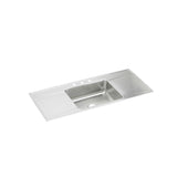 Elkay Lustertone Classic 54" Drop In/Topmount Stainless Steel Kitchen Sink, Lustrous Satin, 18 Gauge, Includes Drainboard, ILR5422DD0