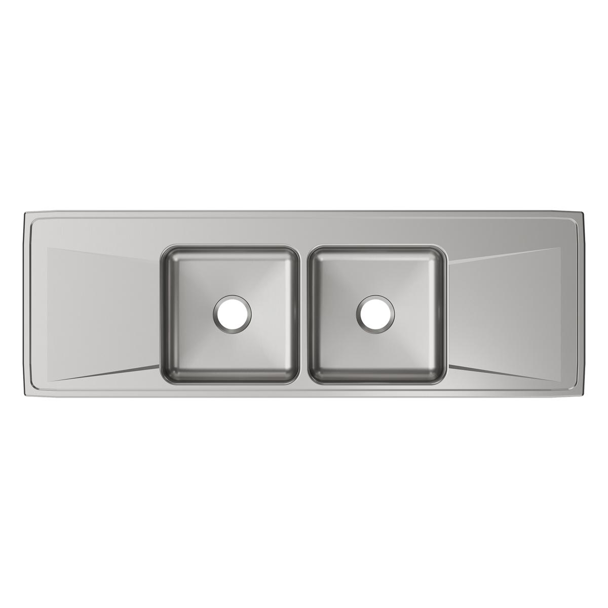 Elkay Lustertone Classic 66" Drop In/Topmount Stainless Steel Kitchen Sink, 50/50 Double Bowl, Lustrous Satin, 18 Gauge, Includes Drainboard, ILR6622DD0