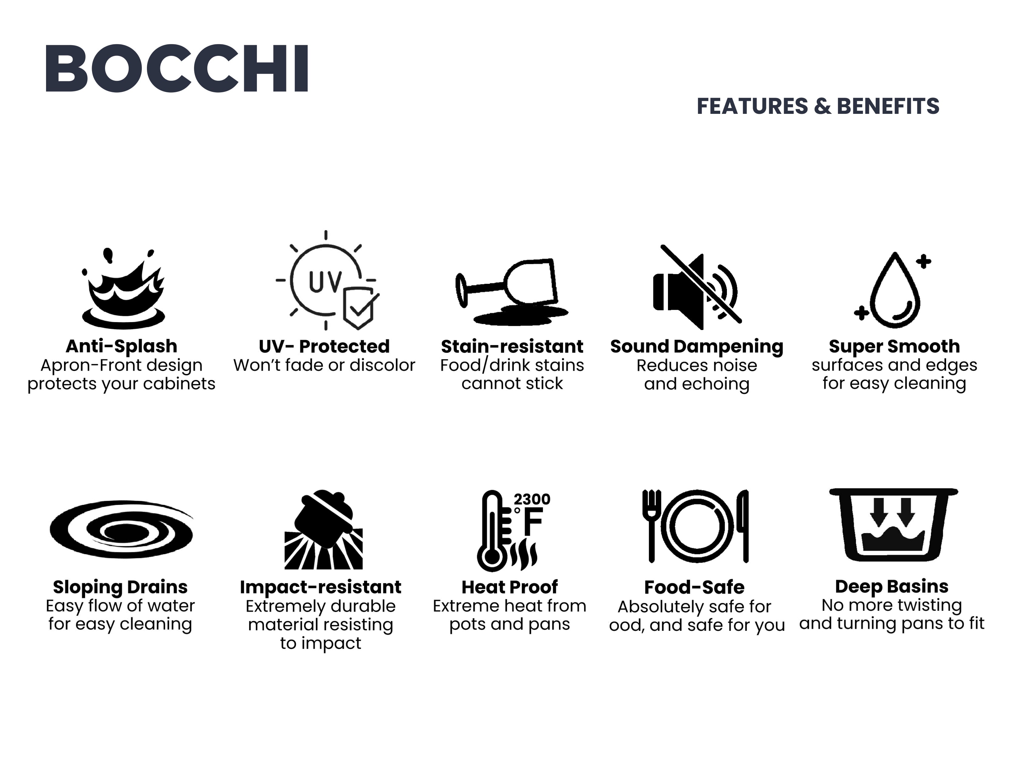 BOCCHI Sotto 27" White Fireclay Dual Mount Single Bowl Kitchen Sink Kit with Chrome Faucet and Accessories, 1360-001-2024CH