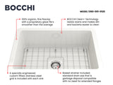 BOCCHI Sotto 27" White Fireclay Dual Mount Single Bowl Kitchen Sink Kit with Stainless Steel Faucet and Accessories, 1360-001-2024SS