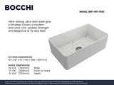 BOCCHI Aderci Ultra-Slim 30" Fireclay Farmhouse Sink, White, 1481-001-0120