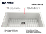 BOCCHI Nuova 34" Fireclay Retrofit Farmhouse Sink with Accessories, White, 1551-001-0120
