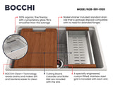BOCCHI Contempo 27" Fireclay Workstation Farmhouse Sink Kit with Accessories, White, 1628-001-0120