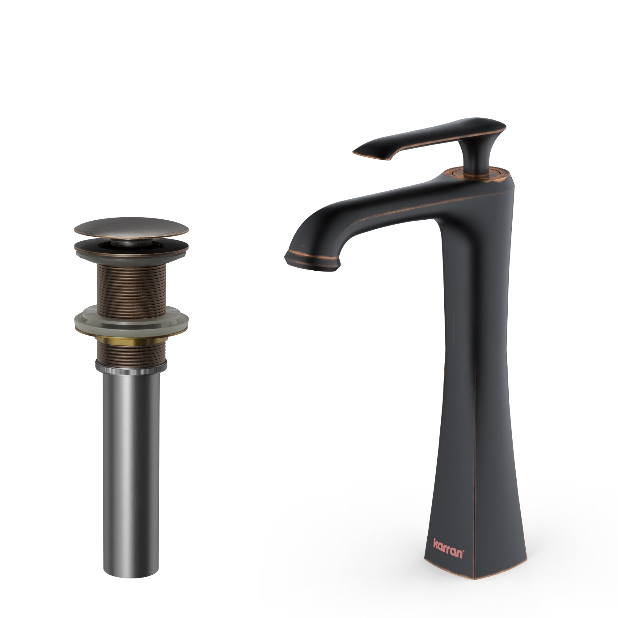 Karran Woodburn 1.2 GPM Single Lever Handle Lead-free Brass ADA Bathroom Faucet, Vessel, Oil Rubbed Bronze, KBF412ORB