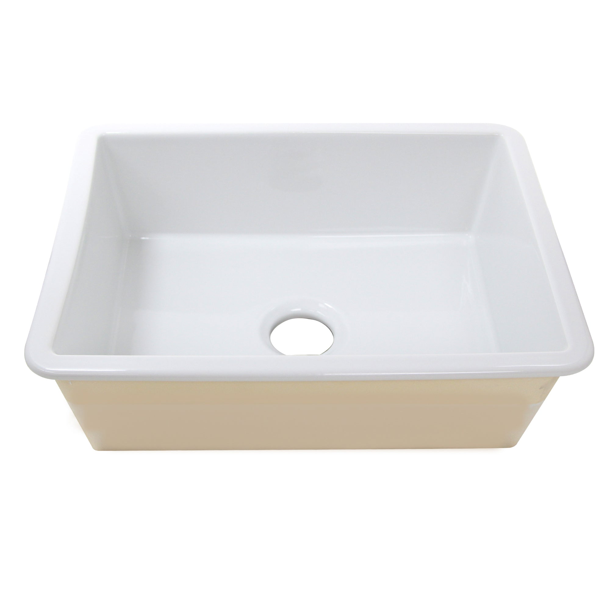 Nantucket Sinks Island 24" Dual Mount Fireclay Kitchen Sink with Accessories, White, ISFC24W-SB1