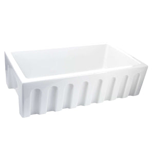 Alternate Image for Nantucket Sinks Island 33" Fireclay Farmhouse Sink, White, ISFCW33x18SO