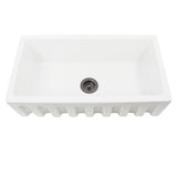 Nantucket Sinks Island 33" Fireclay Farmhouse Sink with Accessories, White, ISFCW33x18SO