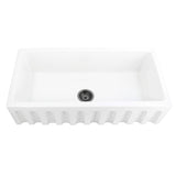 Nantucket Sinks Island 36" Fireclay Farmhouse Sink with Accessories, White, ISFCW36x18SO