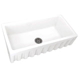 Nantucket Sinks Island 36" Fireclay Farmhouse Sink with Accessories, White, ISFCW36x18SO