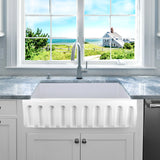 Nantucket Sinks Island 36" Fireclay Farmhouse Sink with Accessories, White, ISFCW36x18SO