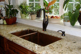 Installation Image of Premier Copper Products 33" Copper Kitchen Sink, 25/75 Double Bowl, Oil Rubbed Bronze, K25DB33199