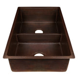 Alternative View of Premier Copper Products 33" Copper Kitchen Sink, 50/50 Double Bowl, Oil Rubbed Bronze, K50DB33199-SD5