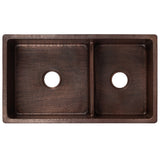 Alternative View of Premier Copper Products 33" Copper Kitchen Sink, 60/40 Double Bowl, Oil Rubbed Bronze, K60DB33199-SD5