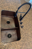 Installation Image of Premier Copper Products 33" Copper Kitchen Sink, 60/40 Double Bowl, Oil Rubbed Bronze, K60DB33199-SD5