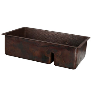Alternate Image for Premier Copper Products 33" Copper Kitchen Sink, 70/30 Double Bowl, Oil Rubbed Bronze, K70DB33199-SD5