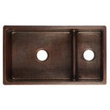 Alternative View of Premier Copper Products 33" Copper Kitchen Sink, 70/30 Double Bowl, Oil Rubbed Bronze, K70DB33199-SD5