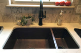 Installation Image of Premier Copper Products 33" Copper Kitchen Sink, 75/25 Double Bowl, Oil Rubbed Bronze, K75DB33199