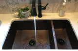 Installation Image of Premier Copper Products 33" Copper Kitchen Sink, 75/25 Double Bowl, Oil Rubbed Bronze, K75DB33199