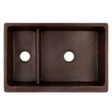 Alternative View of Premier Copper Products 33" Copper Farmhouse Sink, 30/70 Double Bowl, Oil Rubbed Bronze, KA30DB33229-SD5