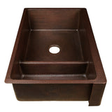 Alternative View of Premier Copper Products 33" Copper Farmhouse Sink, 30/70 Double Bowl, Oil Rubbed Bronze, KA30DB33229-SD5