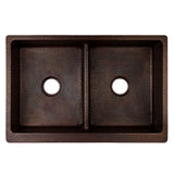 Alternative View of Premier Copper Products 33" Copper Farmhouse Sink, 50/50 Double Bowl, Oil Rubbed Bronze, KA50DB33229-SD5