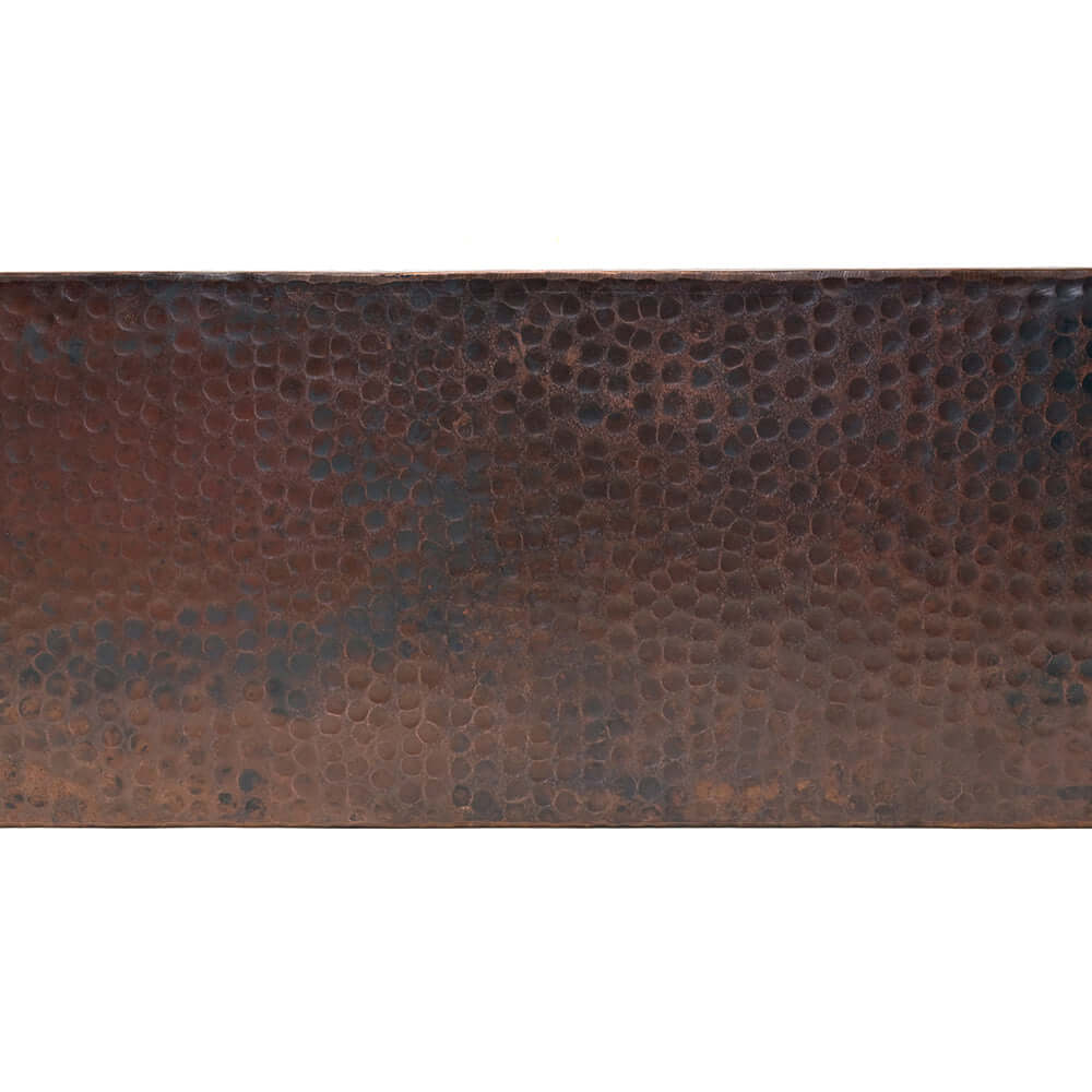 Premier Copper Products 33" Hammered Copper Kitchen Apron 50/50 Double Basin Farmhouse Sink with Matching Drains, and Accessories, Oil Rubbed Bronze, KSP3_KA50DB33229