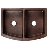 Alternative View of Premier Copper Products 33" Copper Farmhouse Sink, 50/50 Double Bowl, Oil Rubbed Bronze, KA50RDB33249